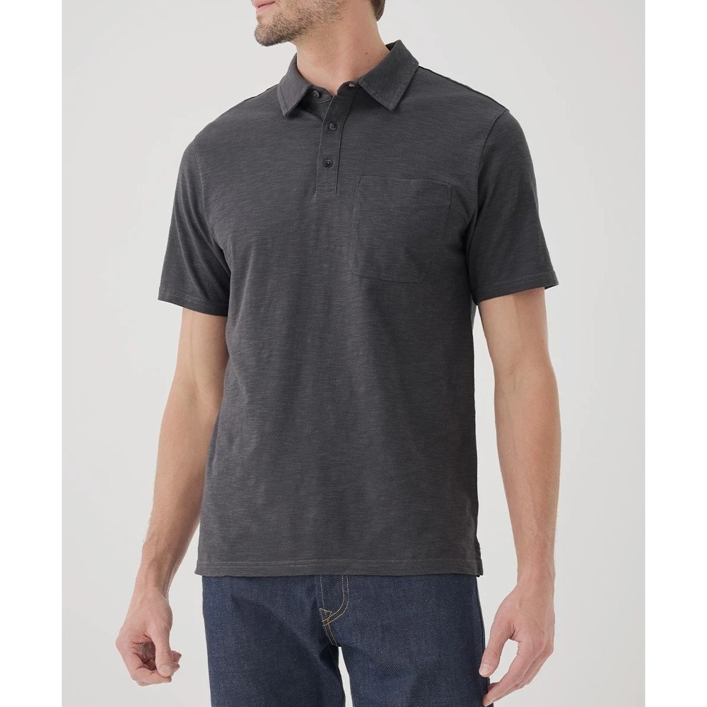 Pact Organic Cotton Polo T-Shirt Short Sleeve Grey Size M Casual Sustainable